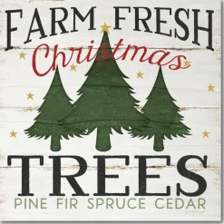 Courtside Market Farm Fresh Christmas Trees Canvas Wall Art Clearance