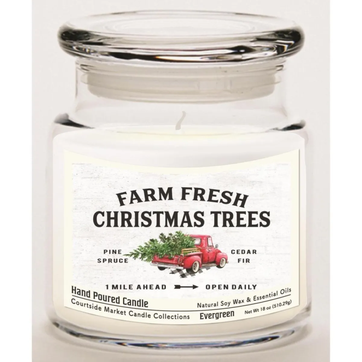 Courtside Market Fresh Farm Trees Wax Infused Candle With Glass Lid Discount