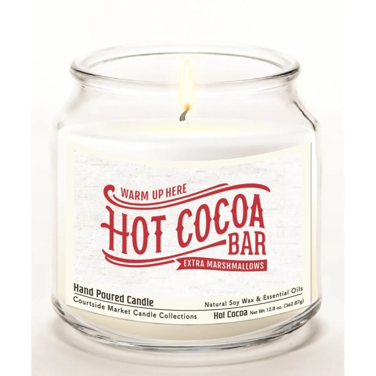 Courtside Market Hot Cocoa Bar Wax Candle In Glass Jar With Silver Lid Sale