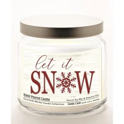 Courtside Market Let It Snow Candle Glass Jar With Brushed Silver Lid Sale