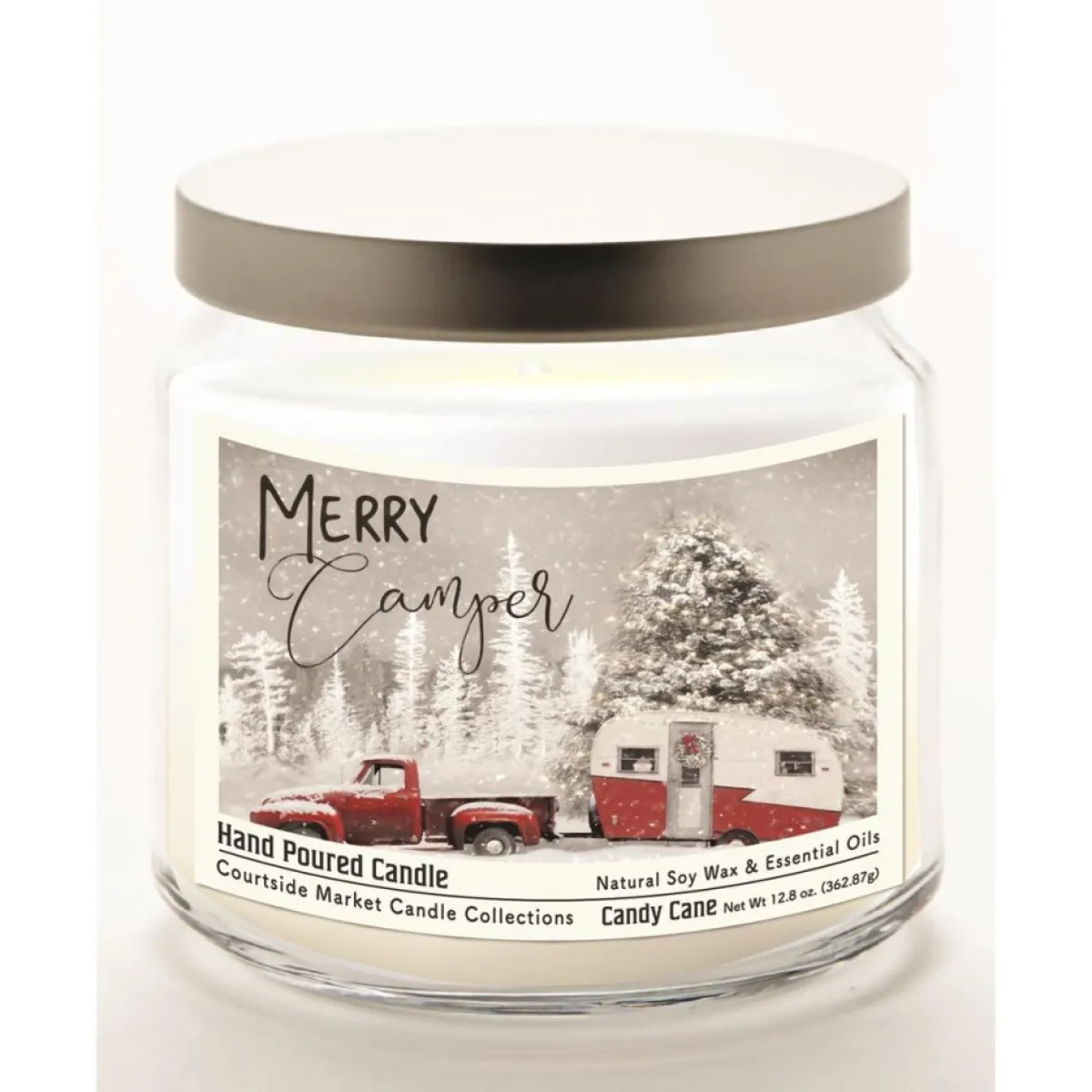 Courtside Market Merry Camper Infused Soy Candle In Glass Jar With Lid Sale