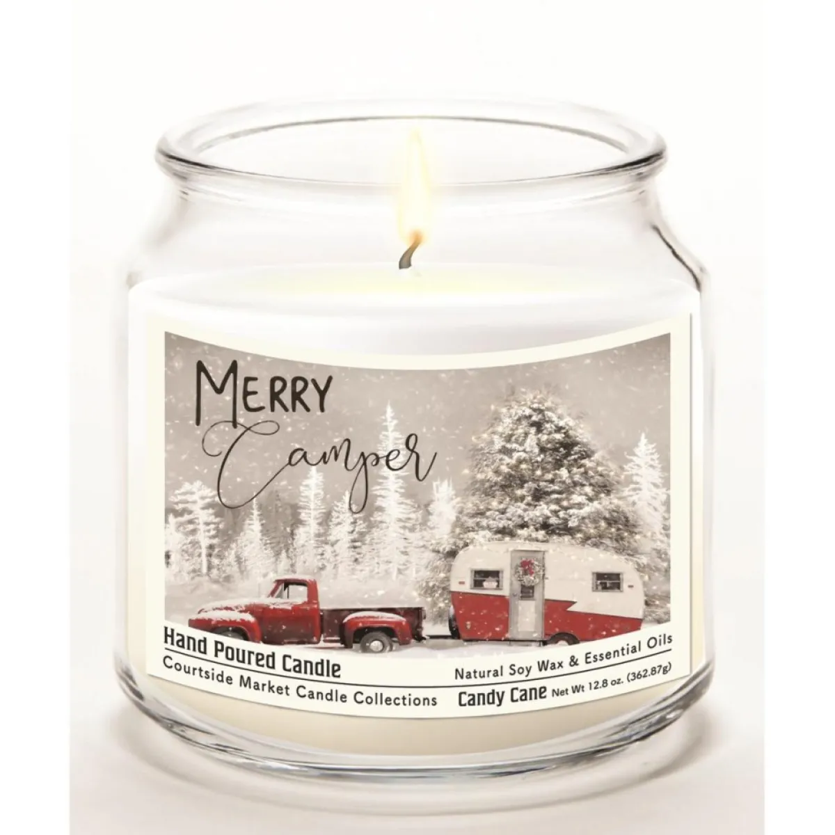 Courtside Market Merry Camper Infused Soy Candle In Glass Jar With Lid Sale