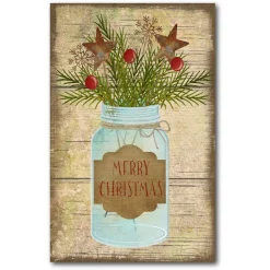Courtside Market Merry Christmas Jar 12" X 18" Wood Art Best