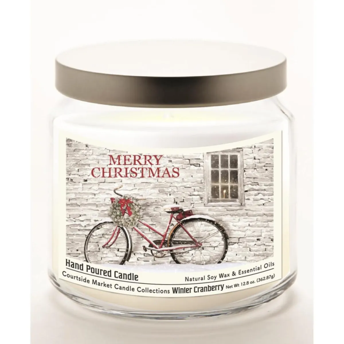 Courtside Market Merry Christmas Infused Soy Candle In Jar With Lid Outlet