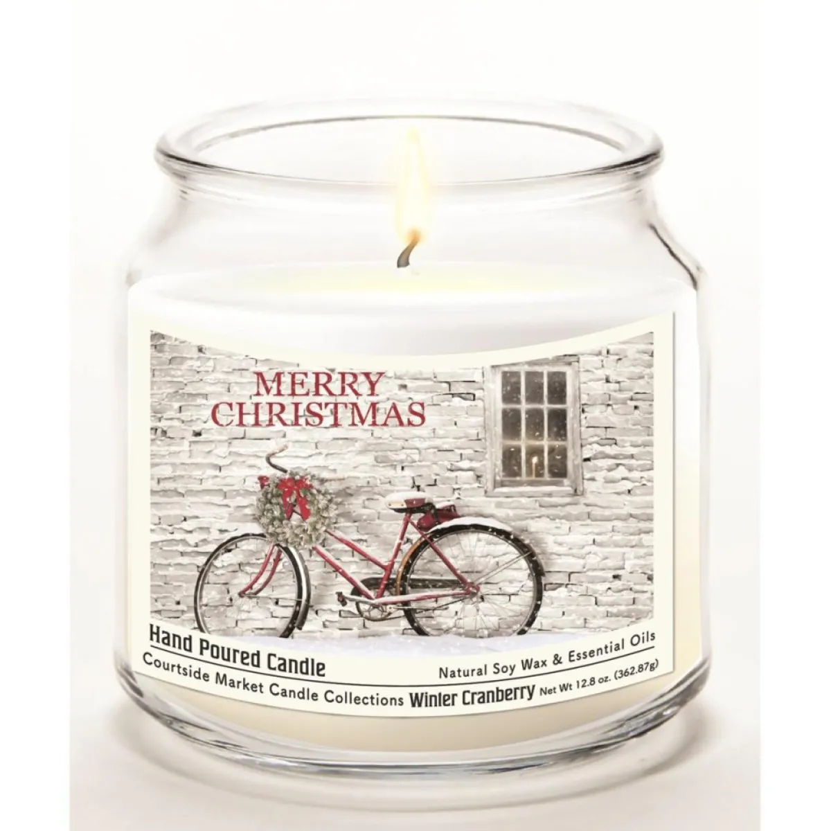 Courtside Market Merry Christmas Infused Soy Candle In Jar With Lid Outlet