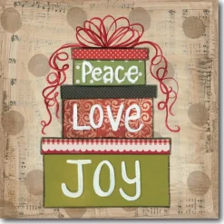 Courtside Market Peace Love & Joy Canvas Wall Art Discount