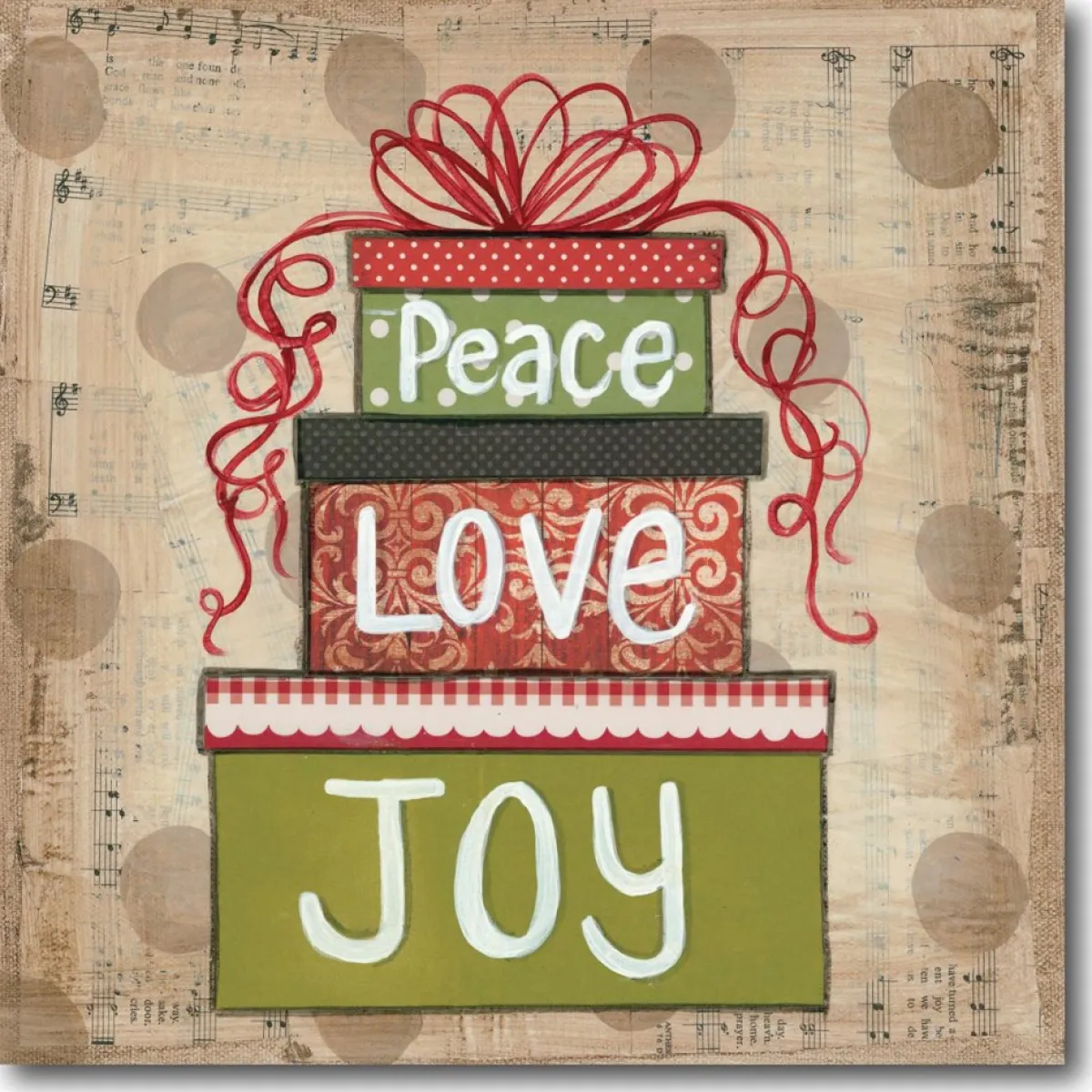 Courtside Market Peace Love & Joy Canvas Wall Art Discount