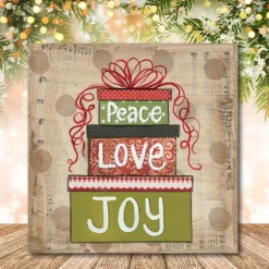 Courtside Market Peace Love & Joy Canvas Wall Art Discount