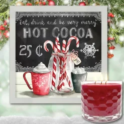 Courtside Market Peppermint Cocoa Artboard & 13.5 Oz. 3-Wick Candle Clearance