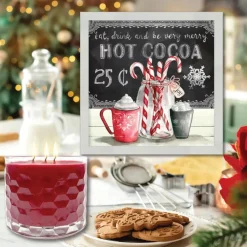 Courtside Market Peppermint Cocoa Artboard & 13.5 Oz. 3-Wick Candle Clearance