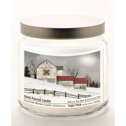 Courtside Market Quilted Barn Candle Glass Jar With Silver Lid Clearance