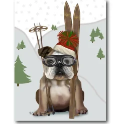 Courtside Market Skiing Bulldog Canvas Wall Art Outlet