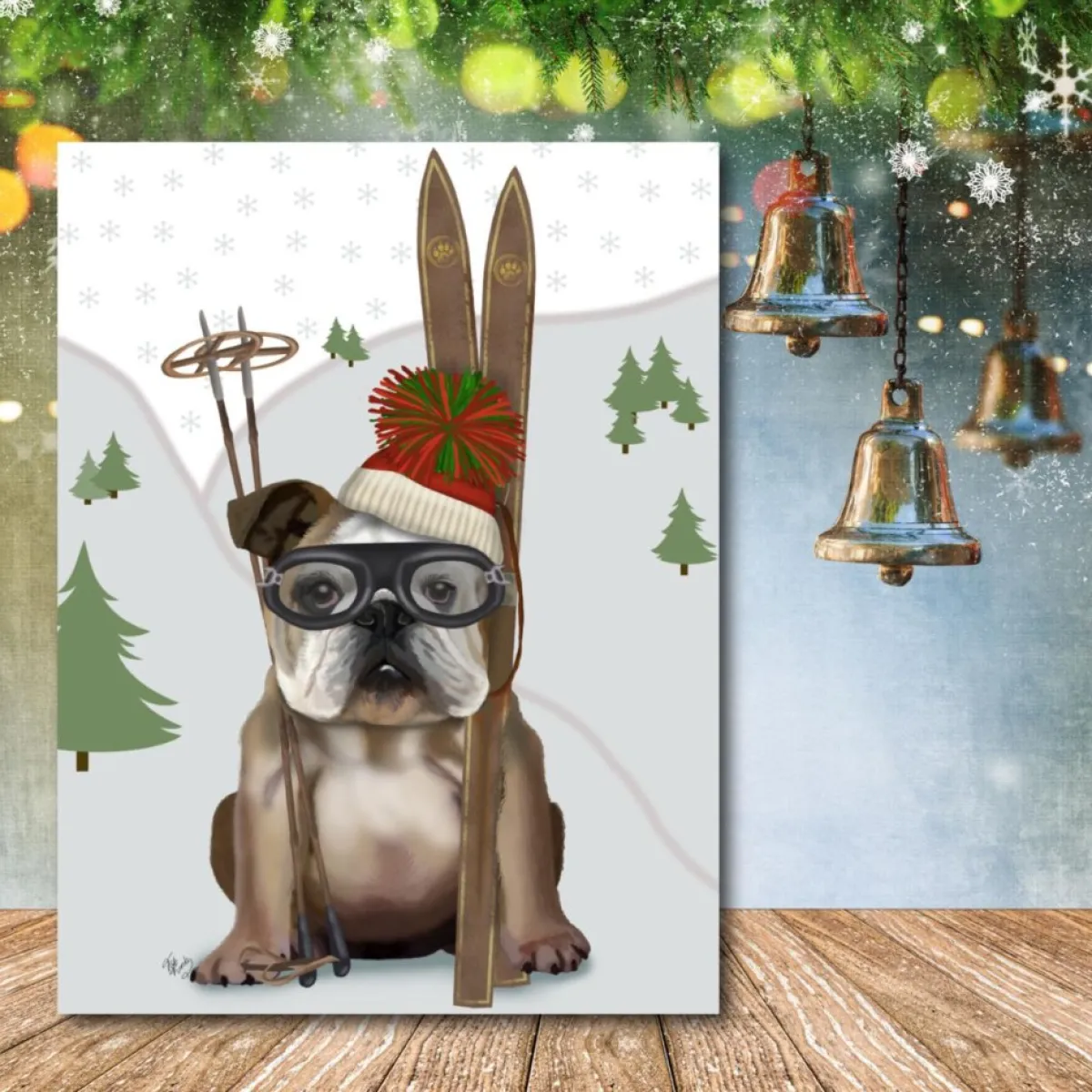 Courtside Market Skiing Bulldog Canvas Wall Art Outlet