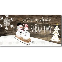 Courtside Market Snow Day 10.5" X 14" Wood Art New