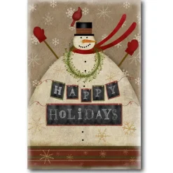 Courtside Market Snowman Happy Holidays Canvas Wall Art Sale