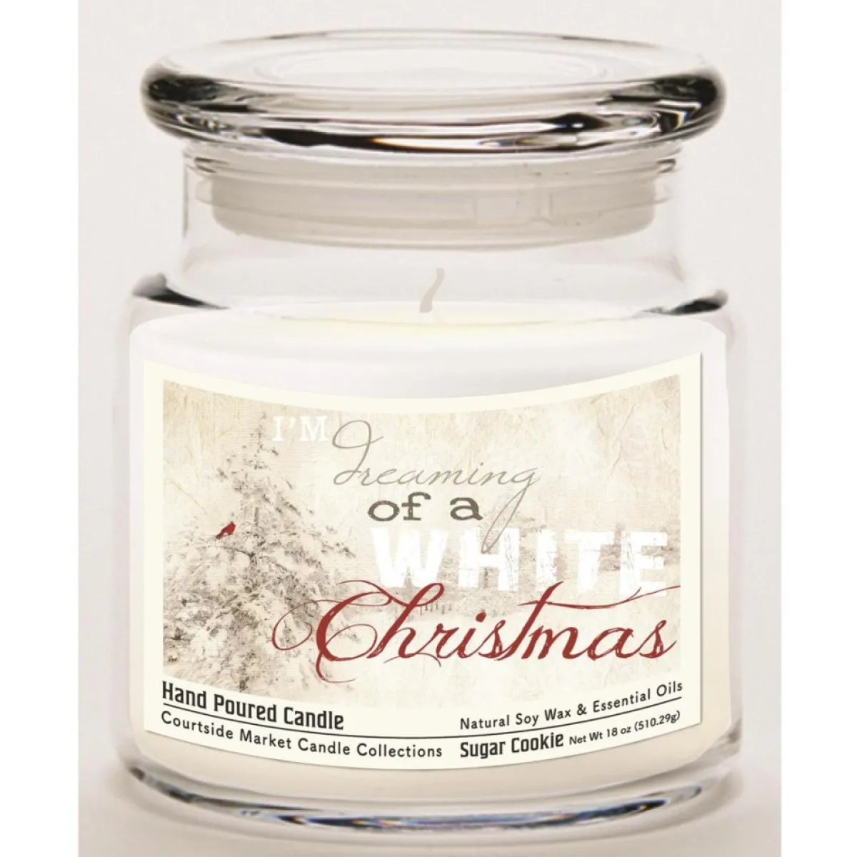 Courtside Market Soy Candle W/ Essential Oils + Lid - White Christmas