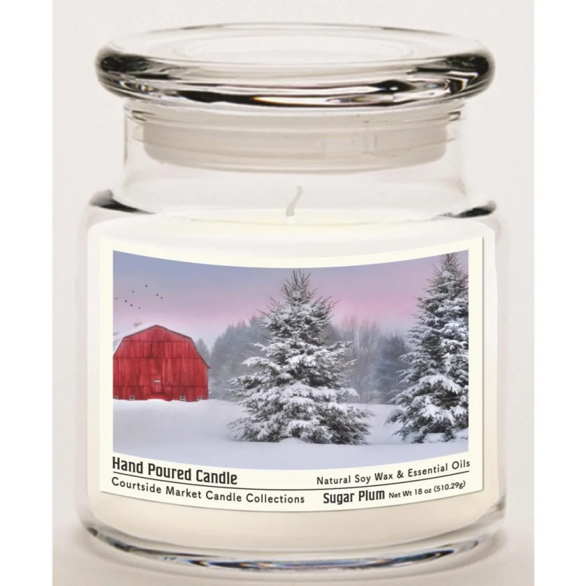 Courtside Market Soy Candle W/ Essential Oils + Glass Lid - Tree Farm Outlet