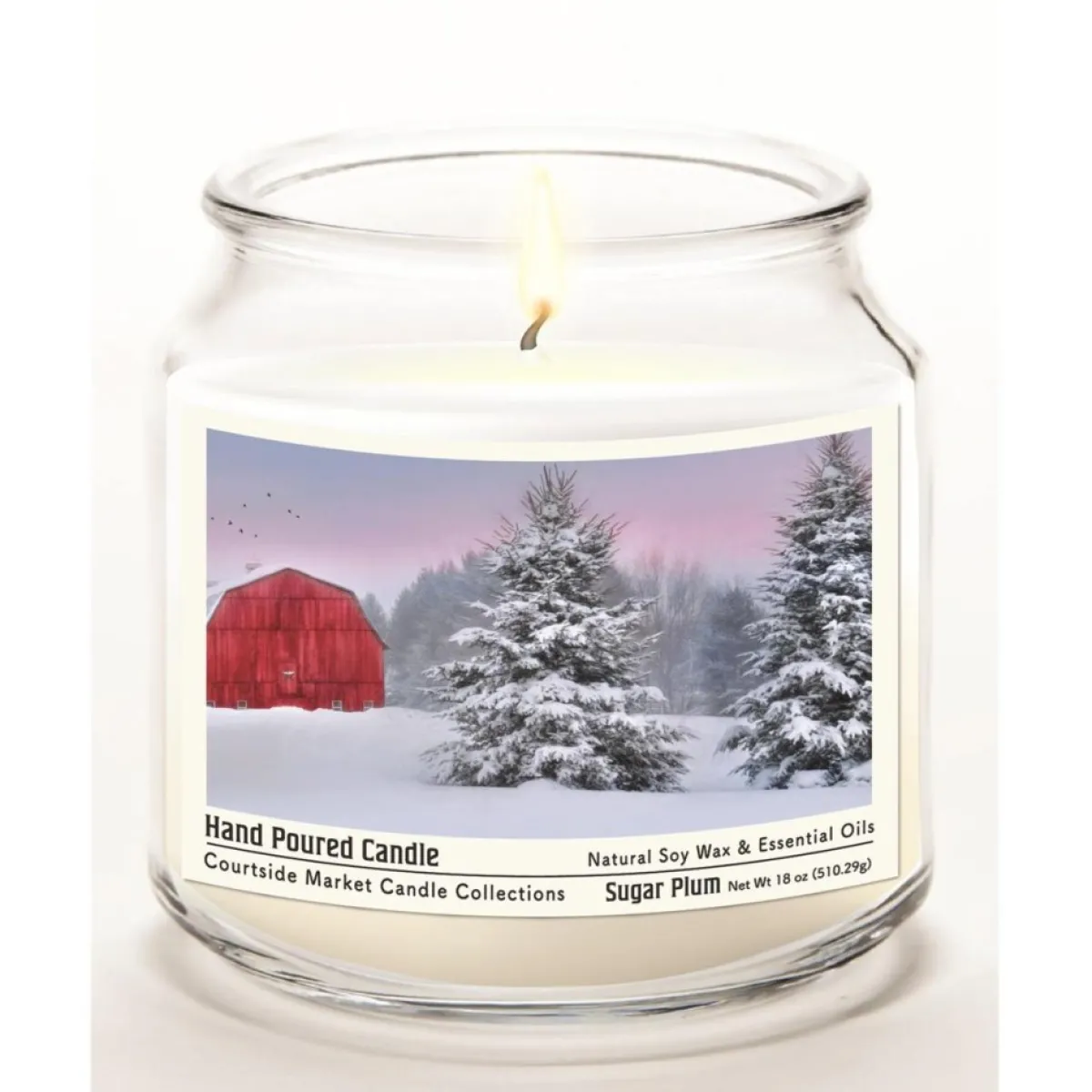 Courtside Market Soy Candle W/ Essential Oils + Glass Lid - Tree Farm Outlet