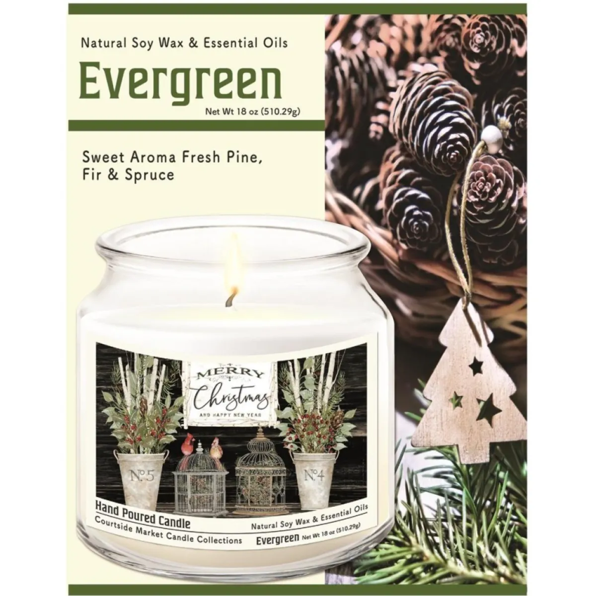 Courtside Market Soy Candle W/ Essential Oils + Lid - Merry Cardinals Outlet