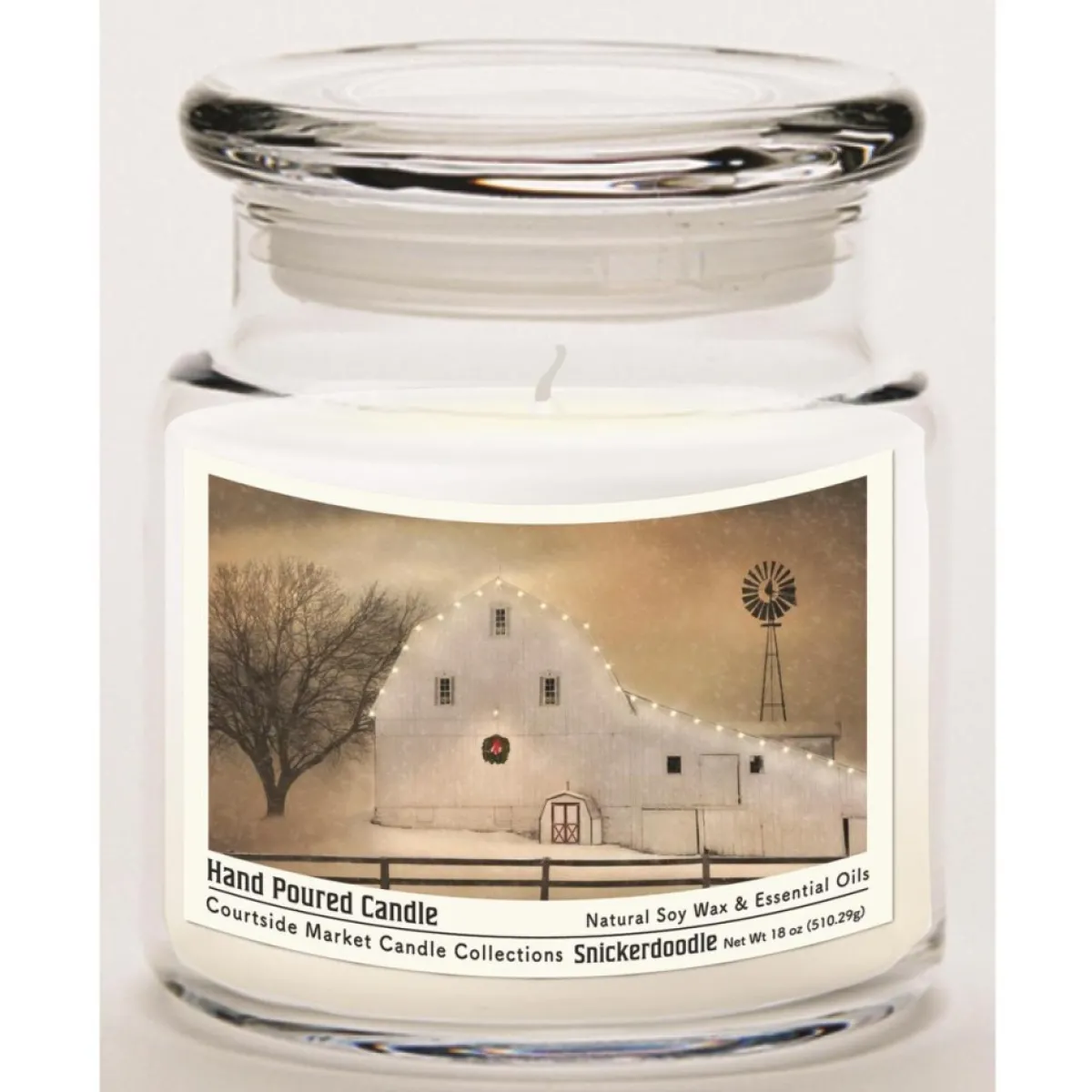 Courtside Market Soy Candle W/ Essential Oil + Lid- White Barn Holiday New