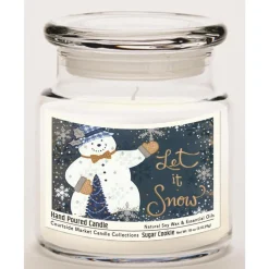 Courtside Market Soy Candle With Essential Oils + Lid - Let It Snow Clearance
