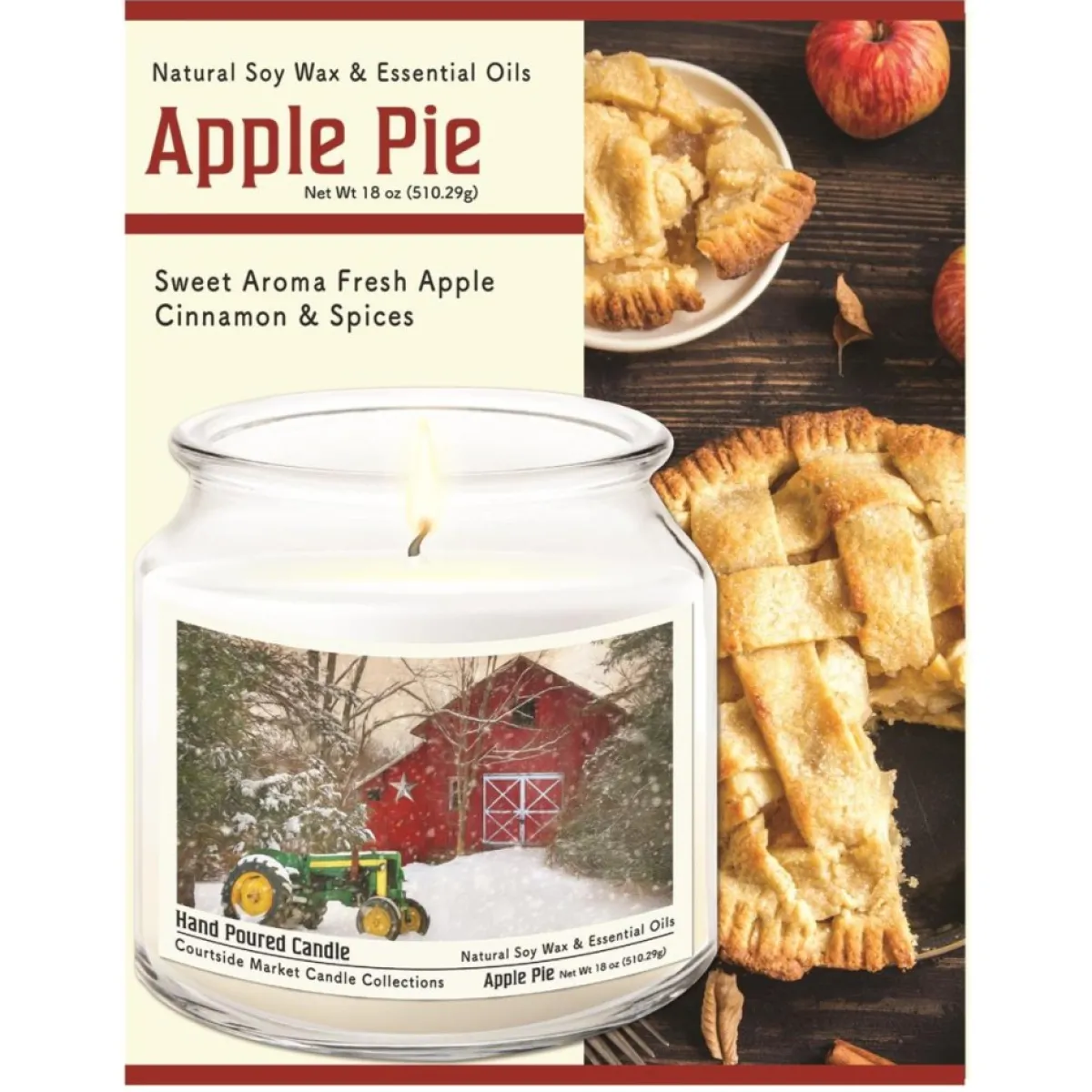 Courtside Market Soy Candle W/ Essential Oils + Lid-Winter At The Barn