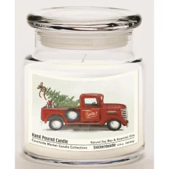 Courtside Market Soy Candle W/ Essential Oils + Lid- Santa's Tree Farm Hot