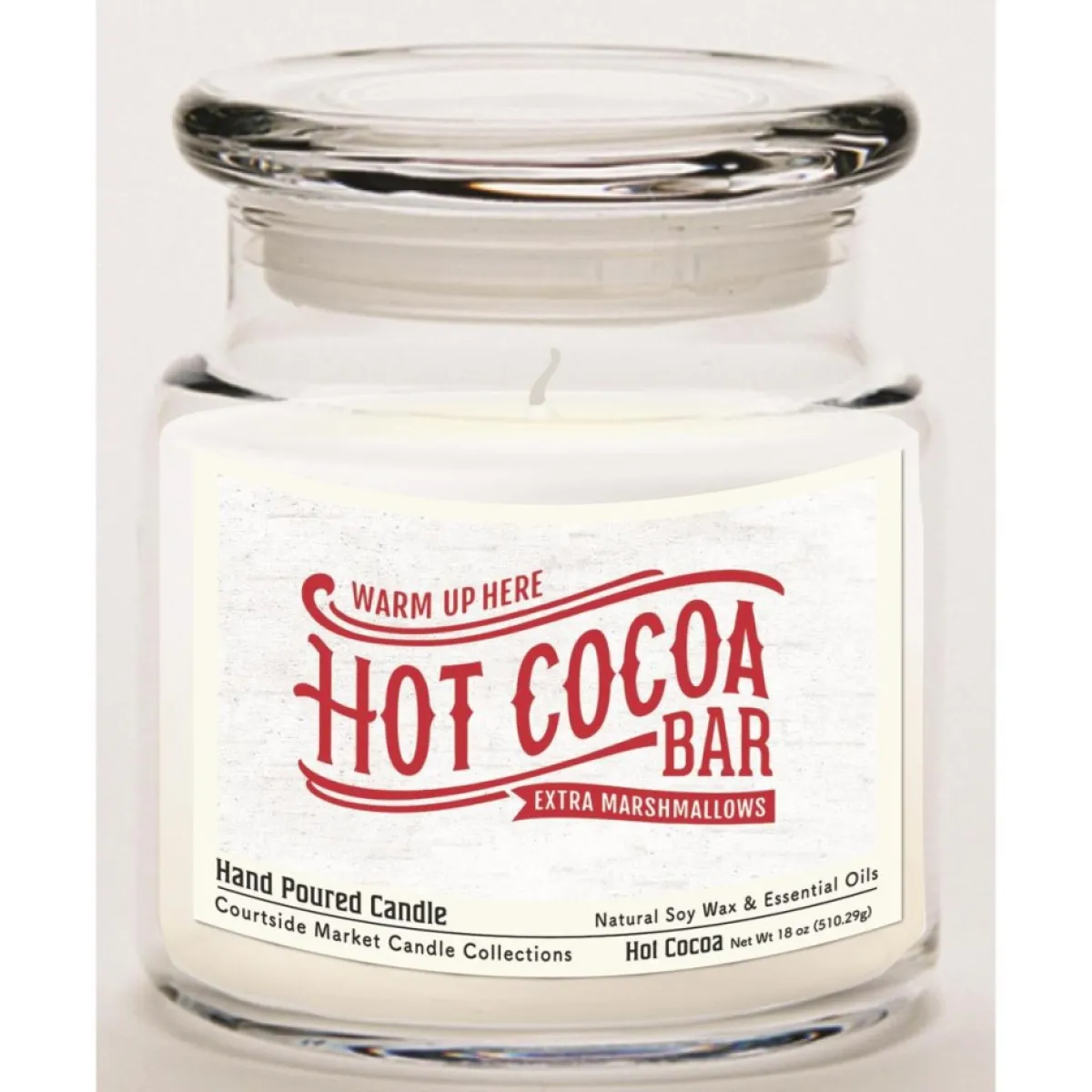 Courtside Market Soy Candle With Essential Oils + Lid - Hot Cocoa Bar Online