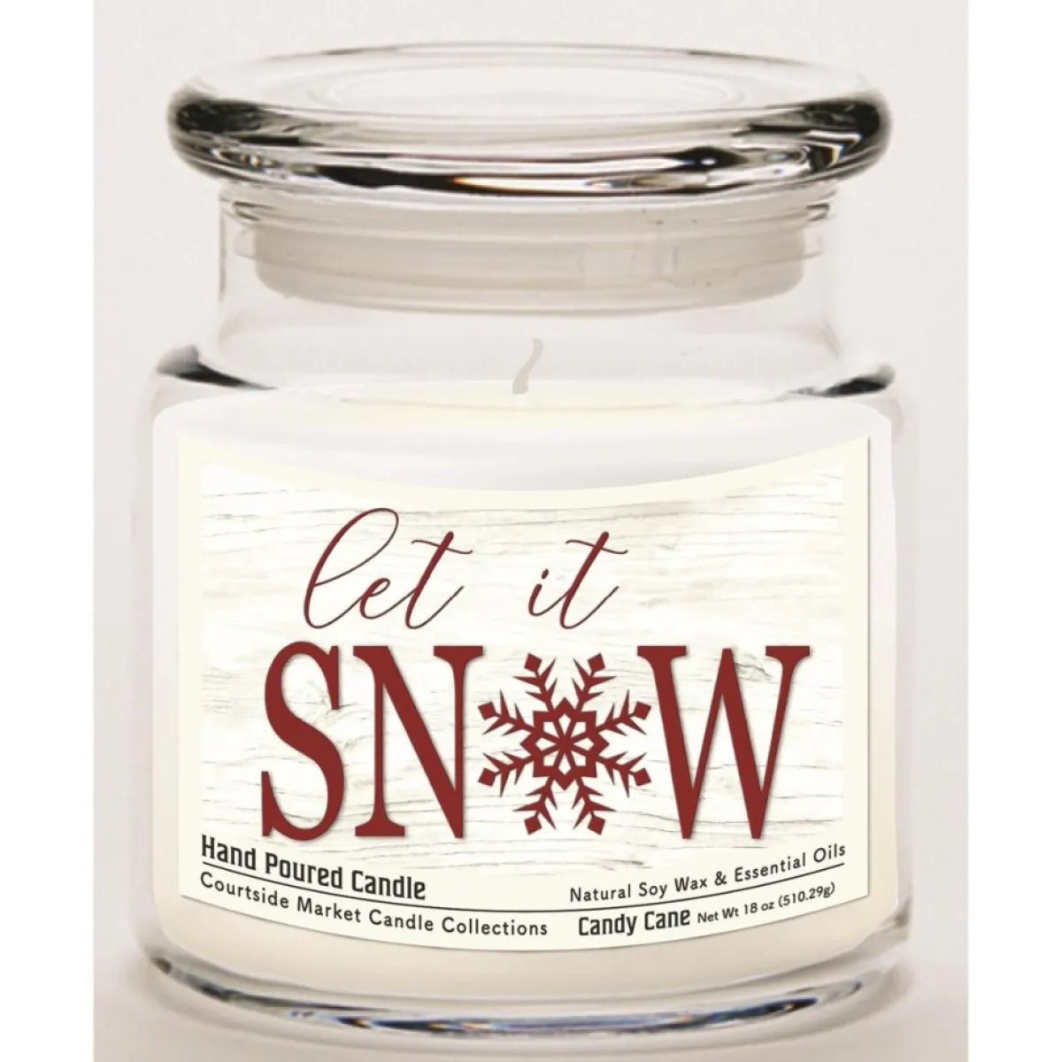 Courtside Market Soy Candle W/ Essential Oils + Glass Lid- Let It Snow New