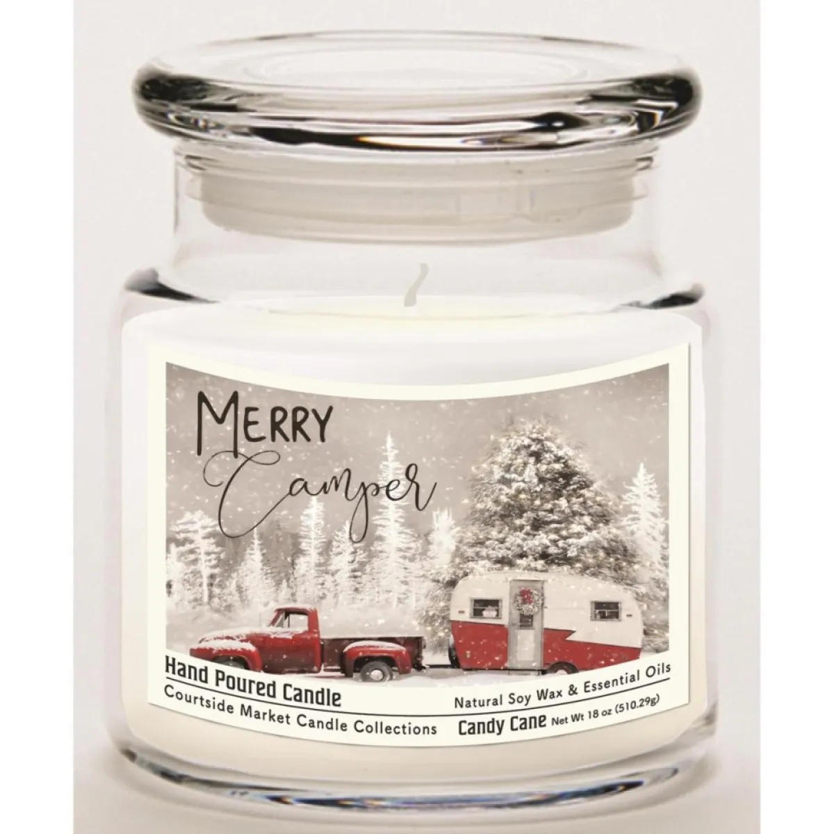 Courtside Market Soy Candle With Essential Oils + Lid - Merry Camper Discount