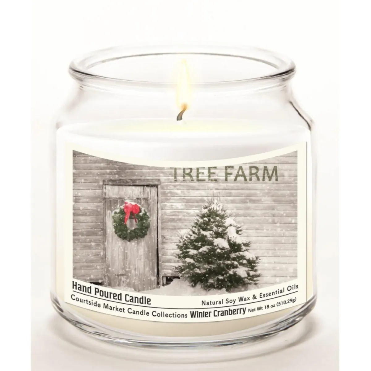 Courtside Market Soy Candle W/ Essential Oils + Glass Lid - Tree Farm Best