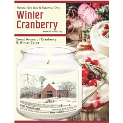 Courtside Market Soy Candle W/ Essential Oils + Lid-Winter Barn W/Mill