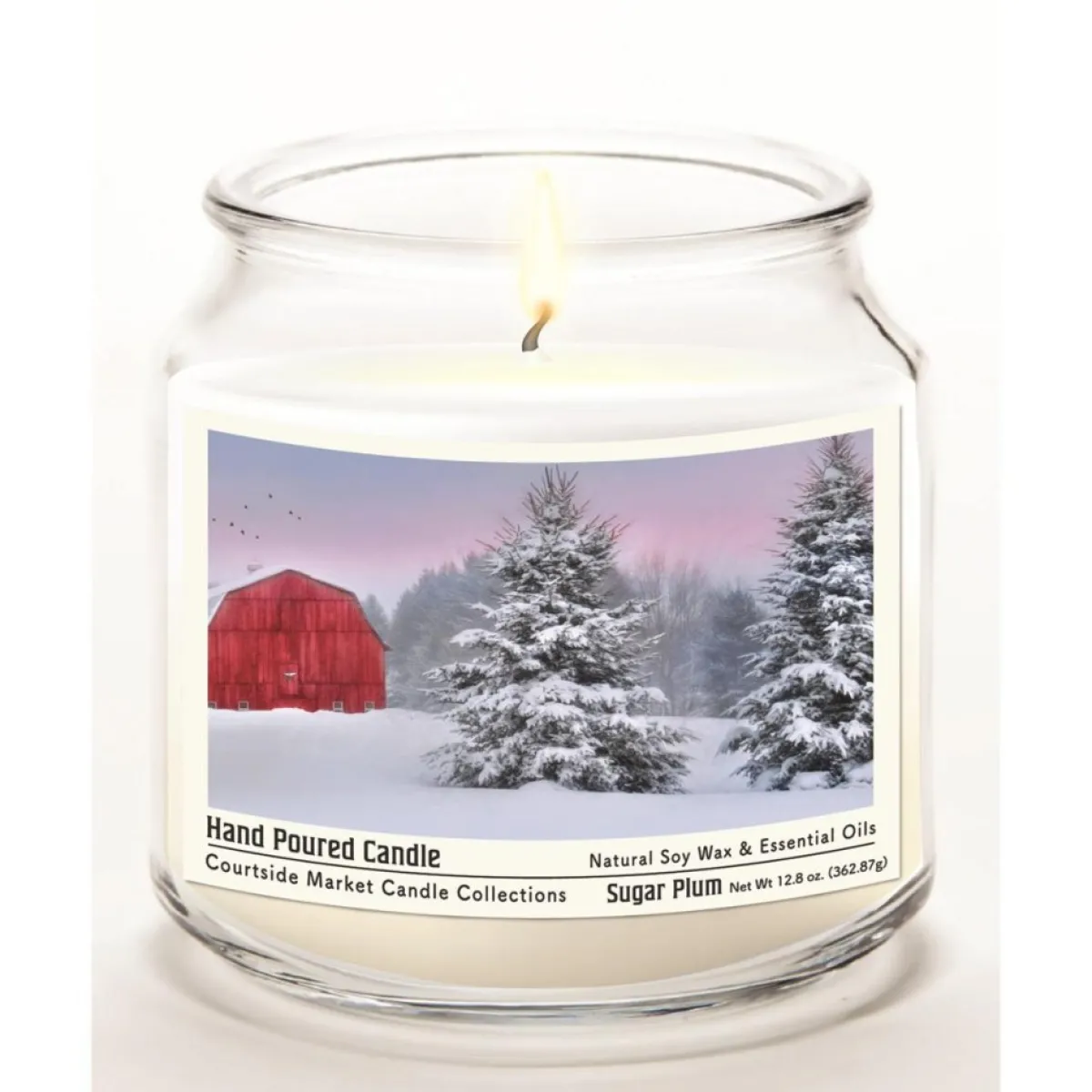 Courtside Market Tree Farm Wax Candle In Glass Jar With Silver Lid Clearance