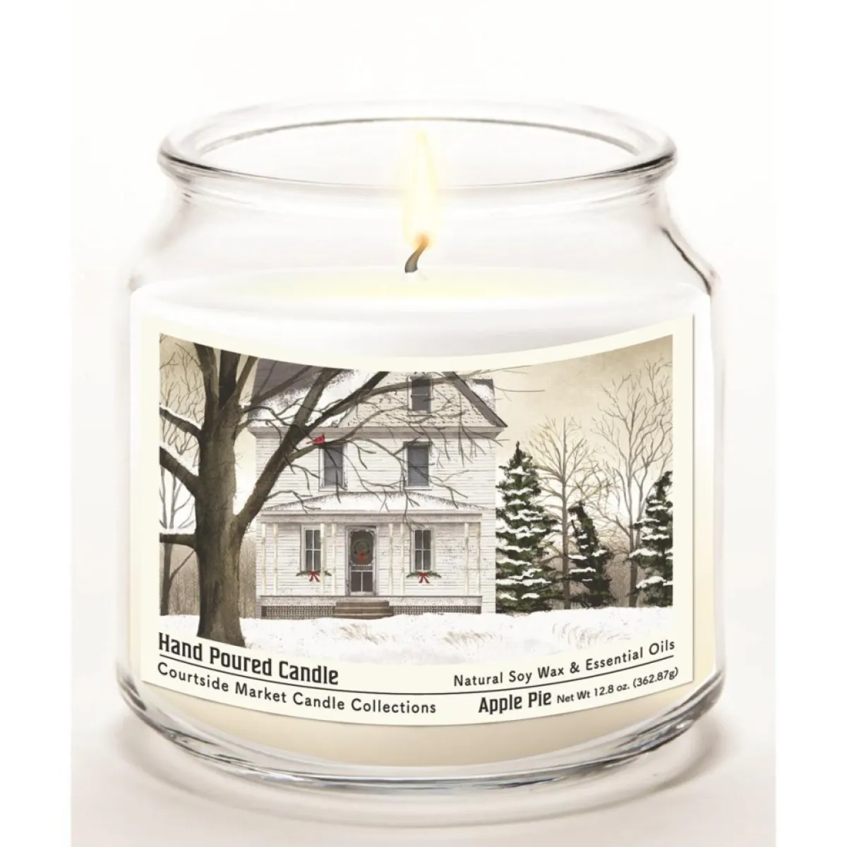 Courtside Market White Christmas Candle Glass Jar With Silver Lid Sale