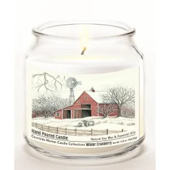 Courtside Market Winter Barn With Mill Infused Wax Candle In Glass Jar Hot