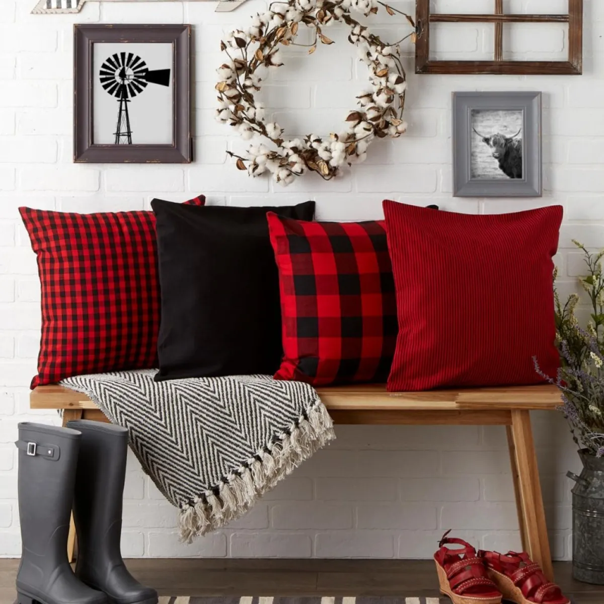 Design Imports Assorted Pillow Covers Set Of 4