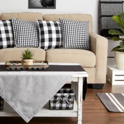 Design Imports Gingham Buffalo Check Pillow Covers Set Of 4 Clearance