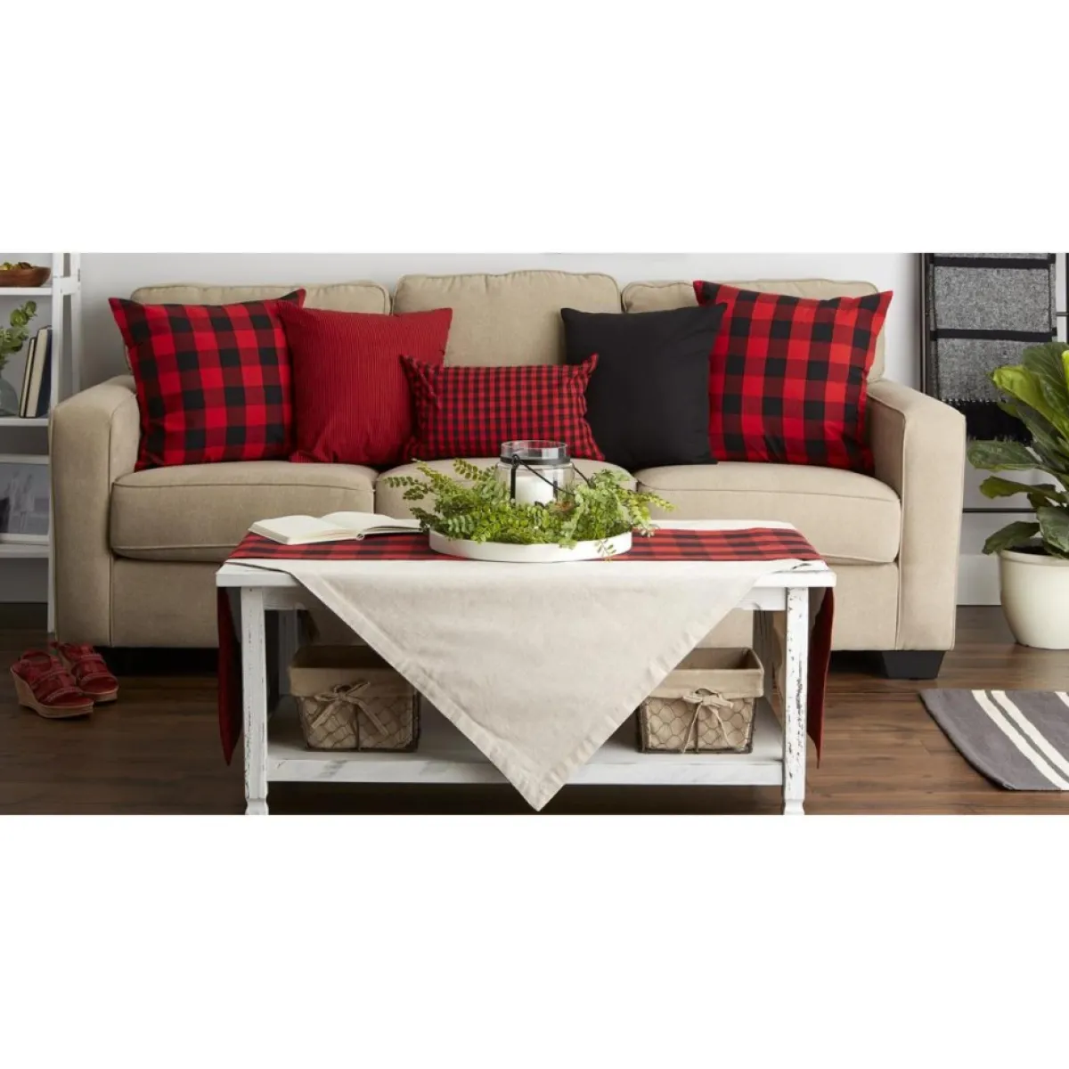 Design Imports Gingham Buffalo Check Pillow Covers Set Of 4 Clearance