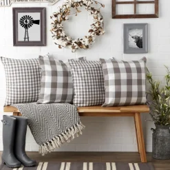 Design Imports Gingham Buffalo Check Pillow Covers Set Of 4 Clearance