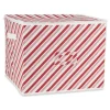 Design Imports Holiday Candy Stripe Print Ornament Storage Bin, Large