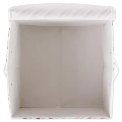 Design Imports Holiday Candy Stripe Print Ornament Storage Bin, Large