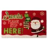 Design Imports Santa Please Stop Here! Doormat Outlet