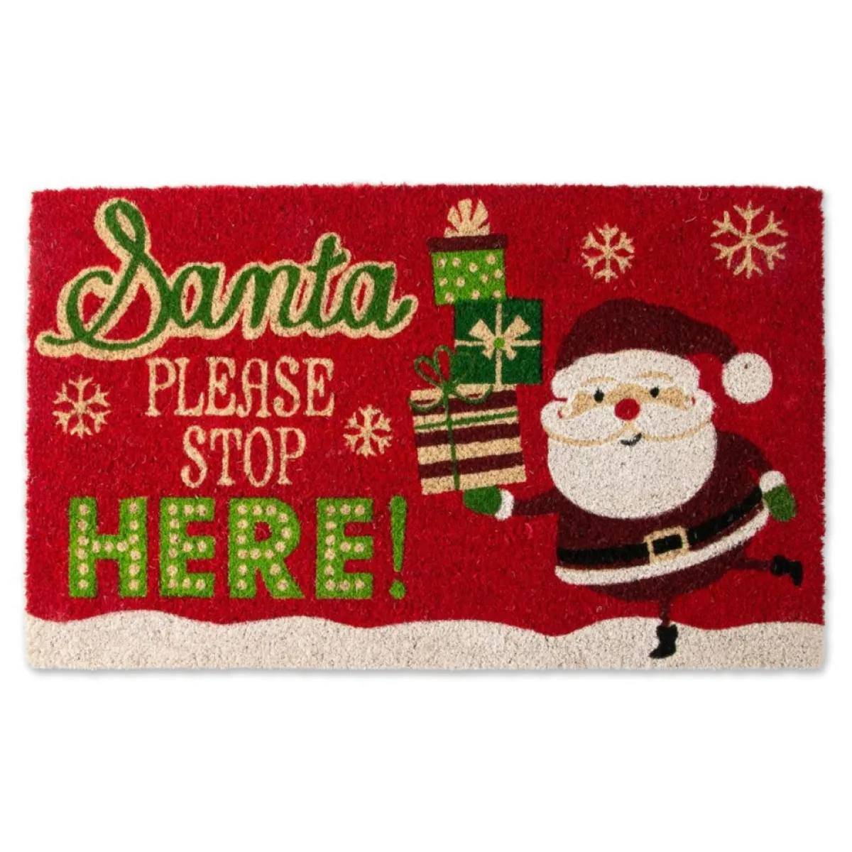 Design Imports Santa Please Stop Here! Doormat Outlet