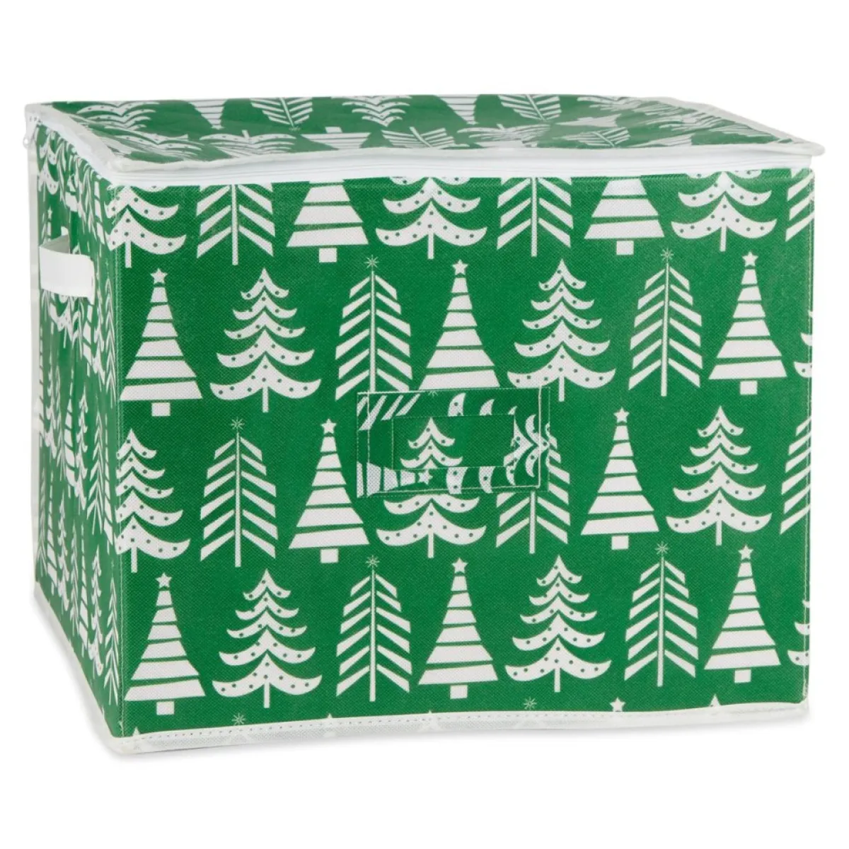 Design Imports Triple Christmas Tree Print Ornament Storage Bin, Large Sale