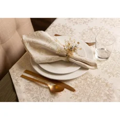Design Imports Winter Sparkle Jacquard Metallic Square Table Topper Best