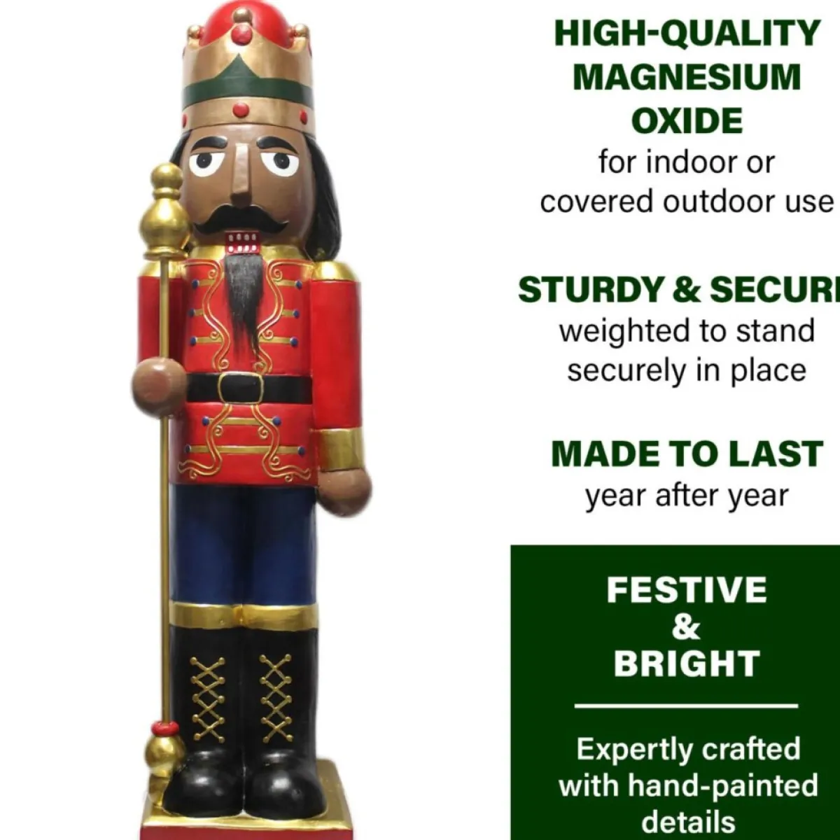 Fraser Hill Farm 48" African American Nutcracker Holding Staff Figure Outlet