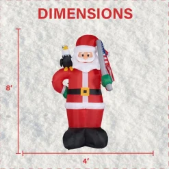 Fraser Hill Farm 8' Americana Santa W Eagle And Flag Lit Inflatable Outlet