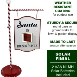 Fraser Hill Farm 4.5 Ft. Lamp Post With Santa Claus North Pole Sign Discount