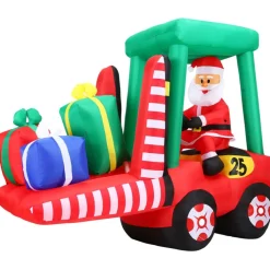 Fraser Hill Farm 6 Ft. Pre-Lit Inflatable Santa In Fork Lift Sale