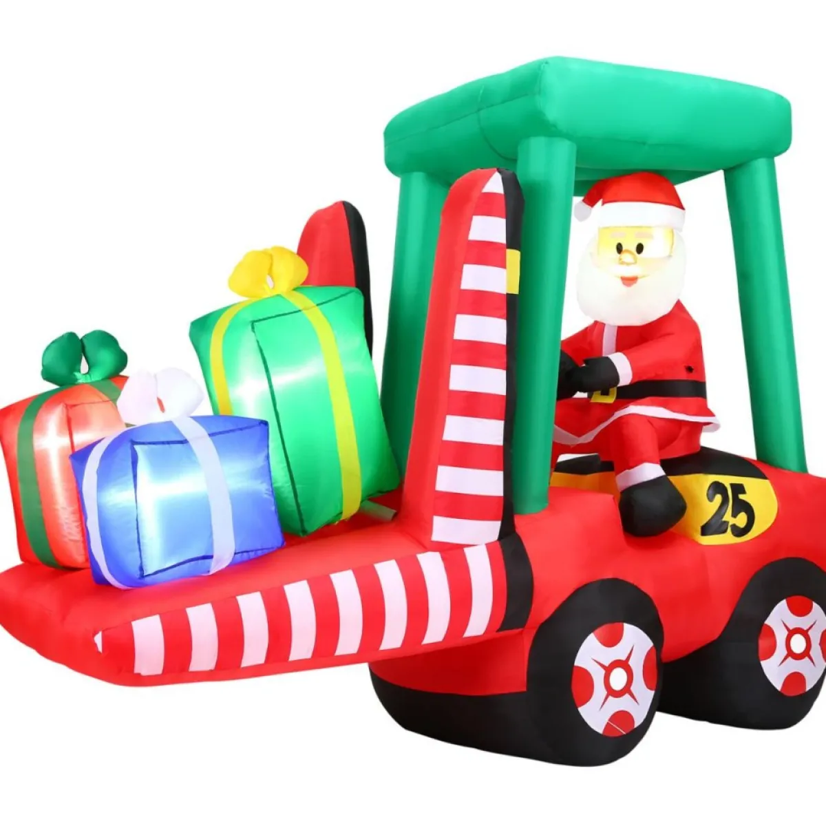 Fraser Hill Farm 6 Ft. Pre-Lit Inflatable Santa In Fork Lift Sale